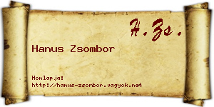 Hanus Zsombor névjegykártya